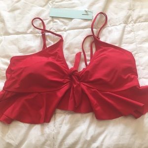 Red and polka dotted Bikini